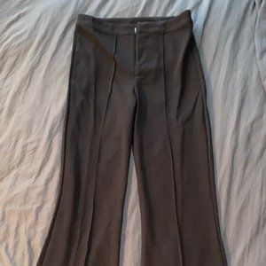 Black Front Seam Flare Pants